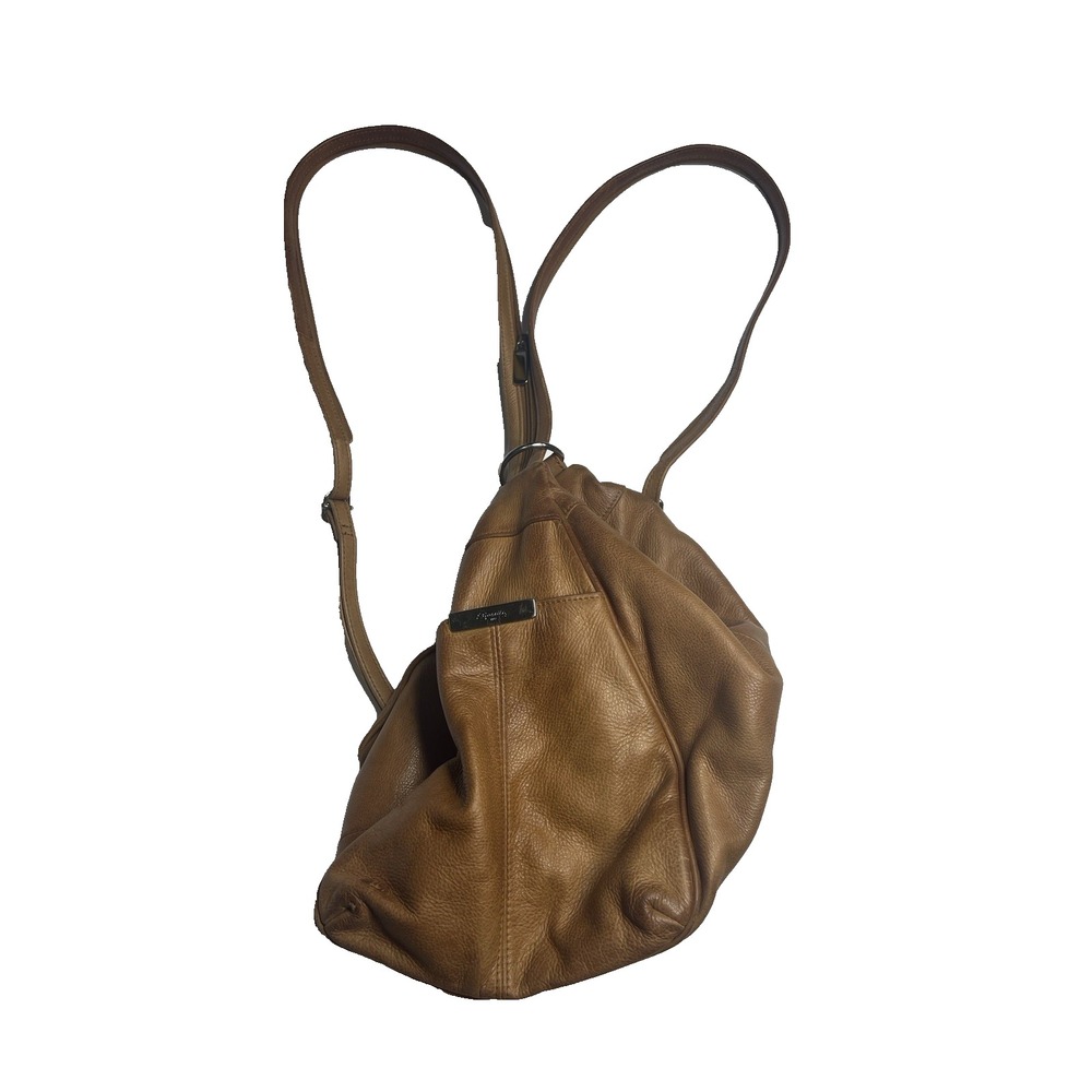 Y2K Fossil Brown Leather Backpack Crossbody Small Mini Purse